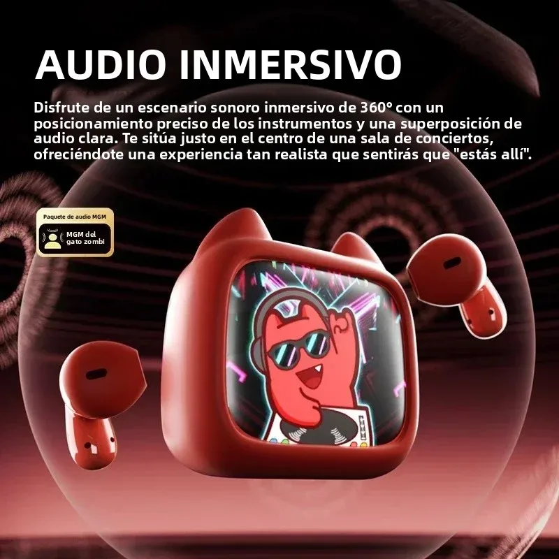 Zombies Cat B19: Auriculares Bluetooth 6.0 con Pantalla