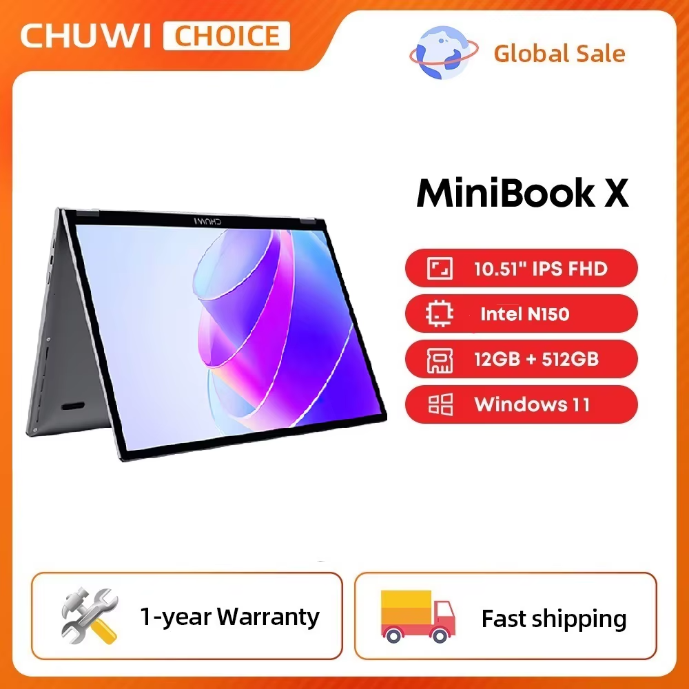 CHUWI MiniBook X N150: Potente Laptop 2 en 1 con 55% de descuento