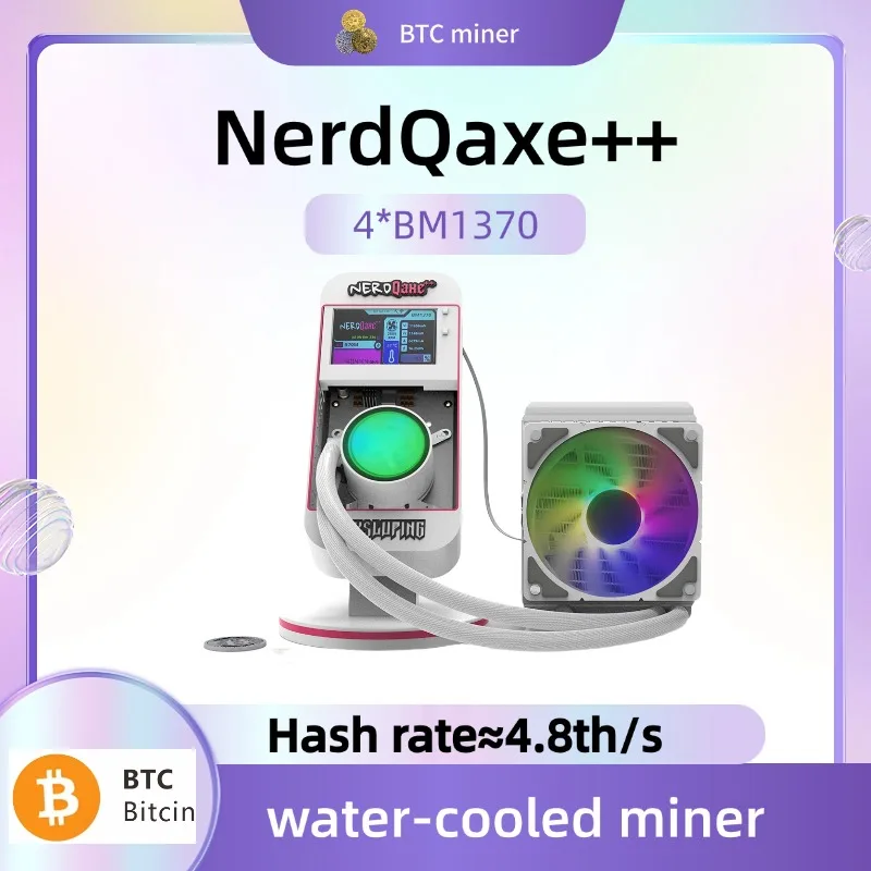 yysluping bitNerdQaxe++ Miner BTC 4.8TH/s para el hogar (refrigeración por agua)