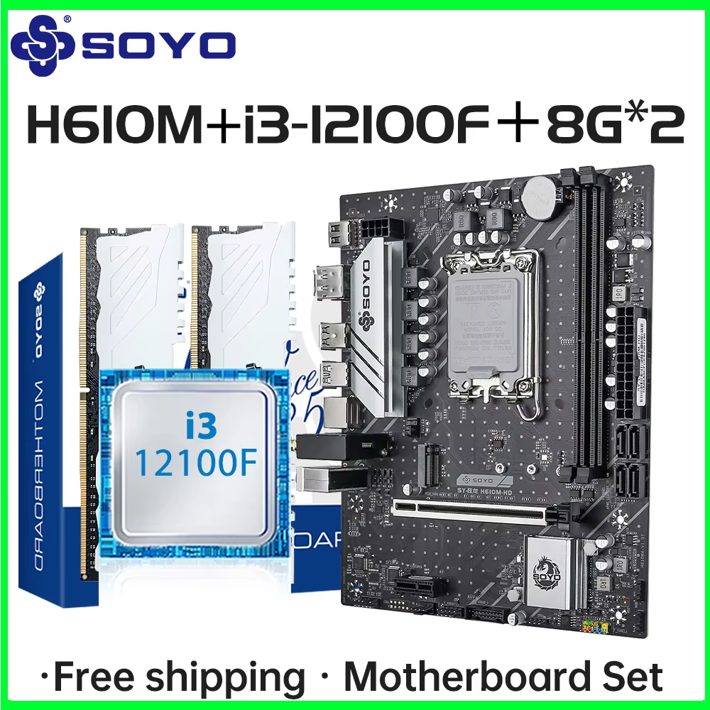 Mega Oferta: Placa Base SOYO H610M + Intel i3 12100F ¡61% Dto!