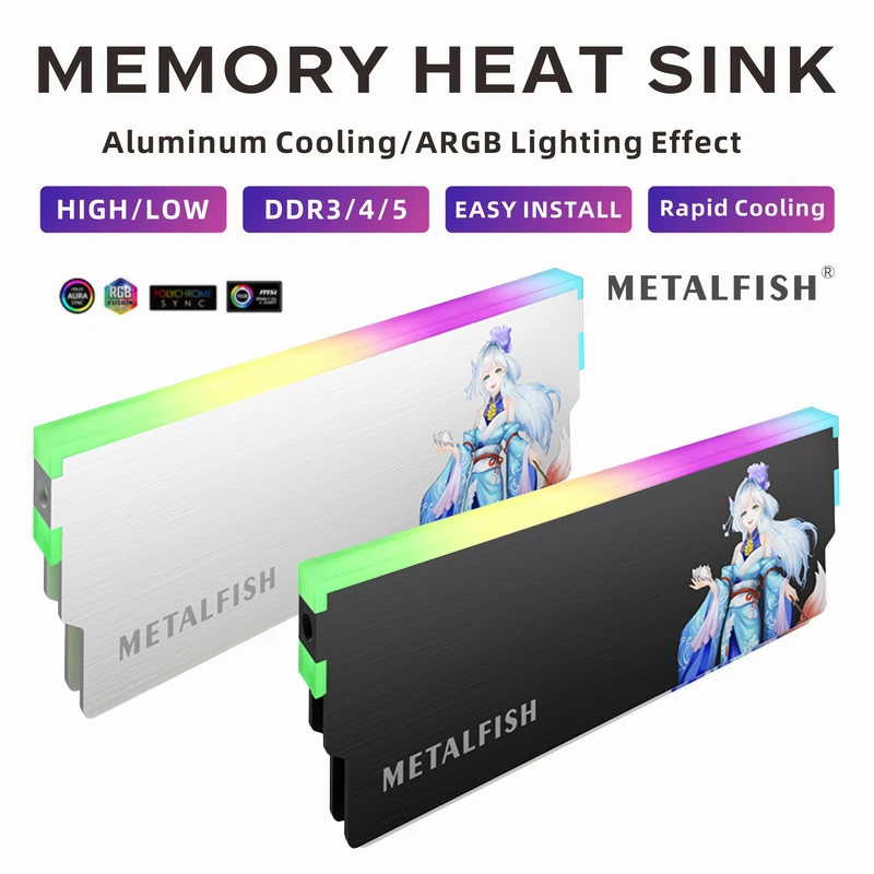 Disipador de Calor METALFISH ARGB para Memoria PC