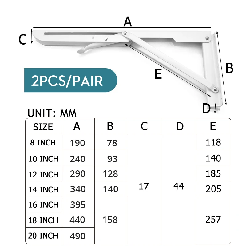 soporte estante plegable acero detalle 5