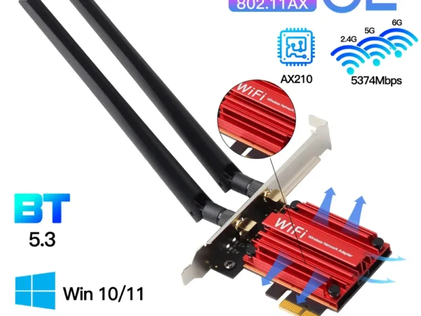 Adaptador WiFi 6E PCIe AX210 AXE3000 5400Mbps