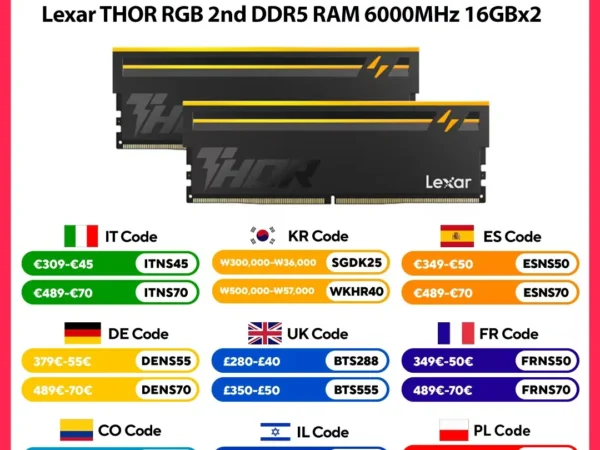 Lexar THOR RGB DDR5 6000MHz 32GB (16GBx2) CL38