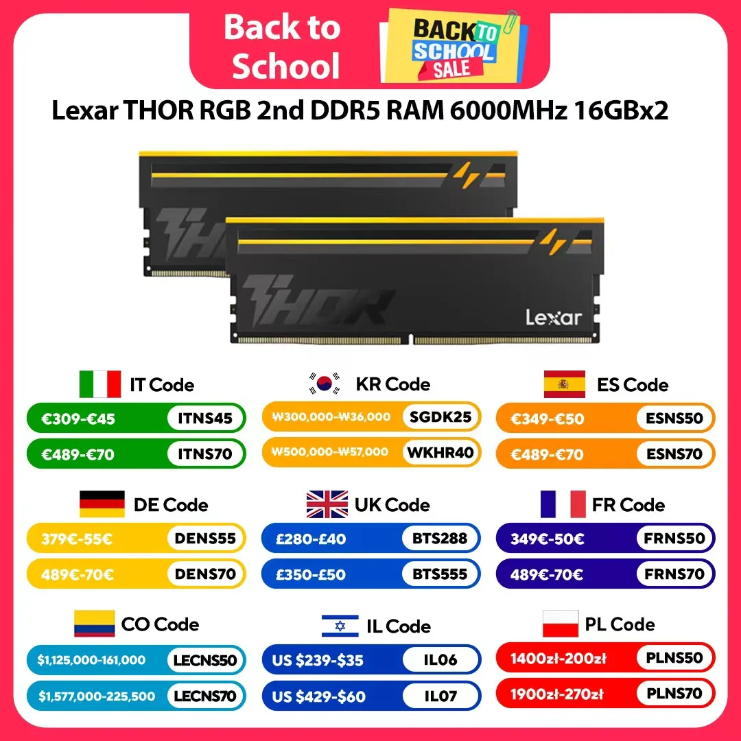 Lexar THOR RGB DDR5 6000MHz 32GB (16GBx2) CL38