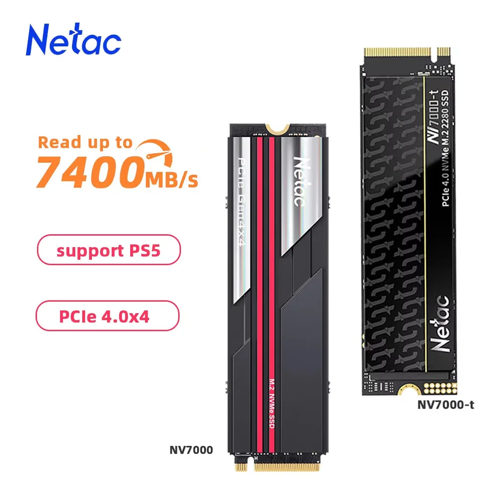 Netac SSD NVMe M.2 PCIe 4.0 7400 MB/s (512GB–4TB)