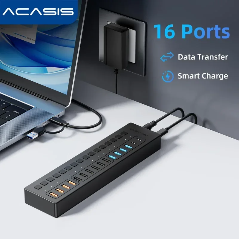 Acasis USB-C Splitter - Acasis USB-C Splitter de 16 puertos para Macbook Pro a buen precio