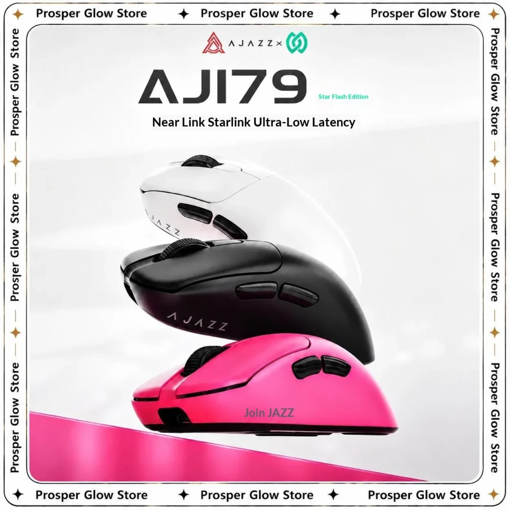 AJAZZ AJ179 PRO PAW3395 Ratón Inalámbrico Ligero con Base de Carga Magnética, Ratón Ergonómico para Juegos con Macro para PC y Portátil