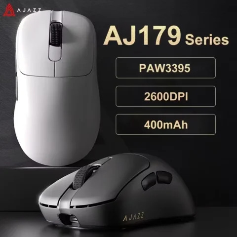 AJAZZ AJ179 Ratón ligero con cable e inalámbrico, ratón ergonómico para juegos con macros, adecuado para ordenadores personales y portátiles