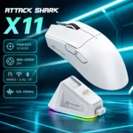 ATTACK SHARK X11 Ratón Gaming Inalámbrico, Tri-Mode, PAW3311, Hasta 1000 Hz, 59±3g