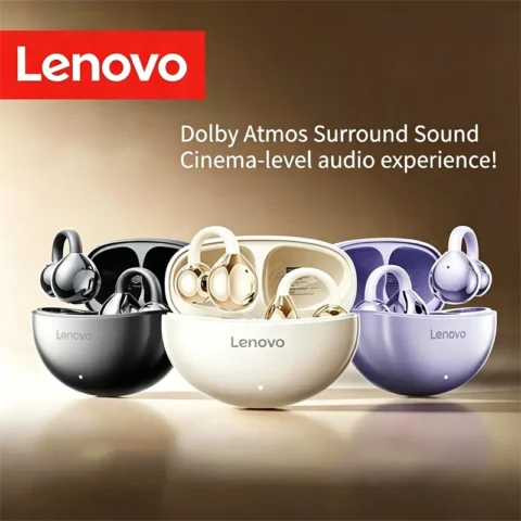 Audífonos Inalámbricos Originales Lenovo TA410 TWS con Efectos de Sonido Panorámicos, Clip para la Oreja, Conducción Ósea, con Micrófono, Bluetooth 5.