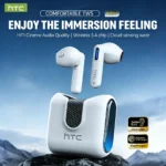 Auriculares Bluetooth HTC NE49 V6.0 TWS, Auriculares Inalámbricos Deportivos, Auriculares para Juegos de Latencia Ultrabaja, Auriculares de Larga Dura