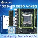 Conjunto de Placa Base SOYO X99 con CPU LGA2011-3 Xeon E5 2630 V4, RAM DDR4 de 8 GB (1*8 GB) a 2133 MHz, NVME M.2 SATA, Accesorios de Computadora