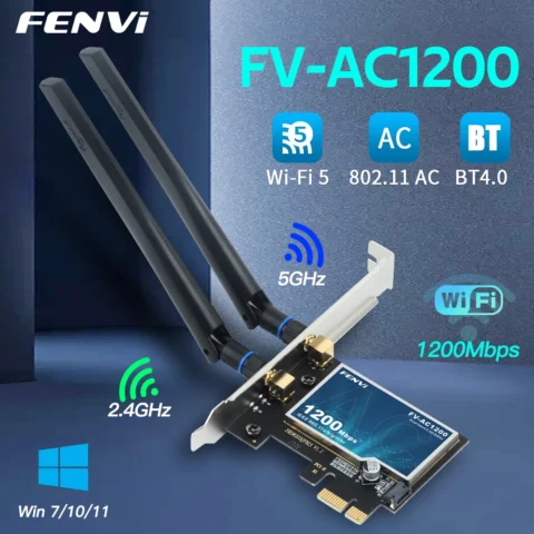 FENVI WiFi 5 AC1200 PCI-E adaptador inalámbrico BT4.0 banda Dual 2,4G/5GHz 802.11AC tarjeta de red ordenador portátil de escritorio para Windows 7/10/