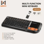 Mini teclado Bluetooth MRSVI A8 PLUS, teclado inalámbrico retroiluminado de 2,4 GHz con panel táctil para Android TV Box, Mac, portátil, Windows