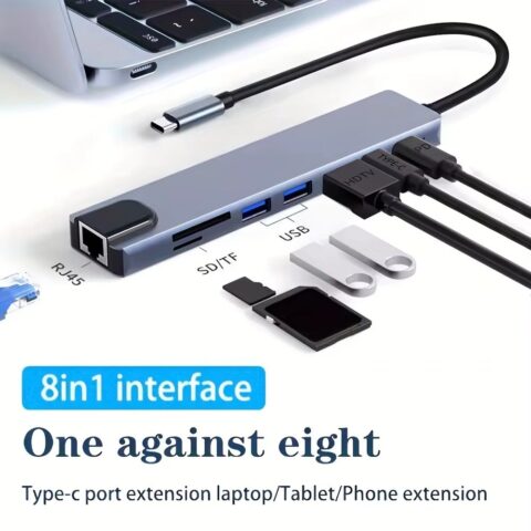 Adaptador Hub USB 8 en 1 Tipo C 3.1