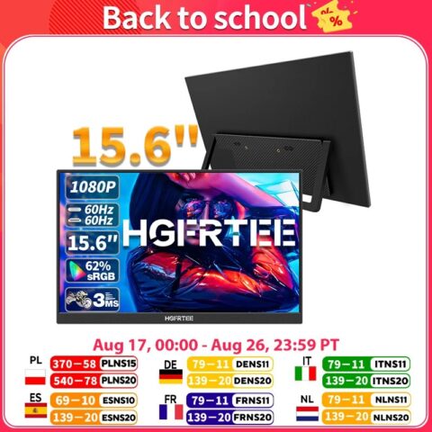 Monitor Portátil HGFRTEE de 15.6 Pulgadas FHD-IPS