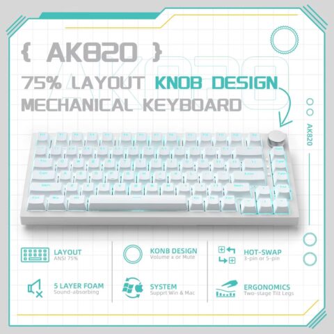 Teclado mecánico AJAZZ AK820 75% con retroiluminación RGB