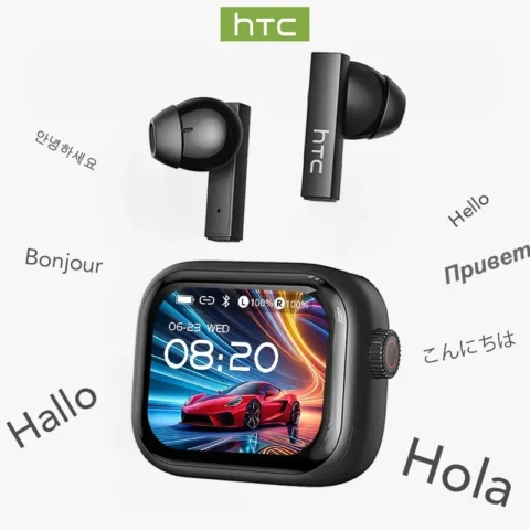 [Pantalla Ultra HD] auriculares HTC NE40 Bluetooth V6 TWS auriculares inalámbricos deportivos traductor AI auricular micrófono de reducción de ruido e