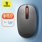 Ratón Baseus inalámbrico Bluetooth para ordenador, ratón silencioso de 1600DPI con receptor Nano USB de 2,4 GHz para PC, MacBook, tableta, portátil