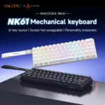 Teclado mecánico para juegos con cable AJAZZ NK61 con interruptor rojo y 61 teclas, plug and play, DIY, adecuado para juegos y uso en la oficina.
