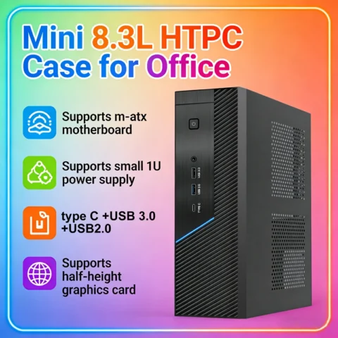 8.3L Chassis Mini-ITX Computer Cases for Micro ATX Computer PC Support 1U FLEX Power Supply HTPC Computer Case