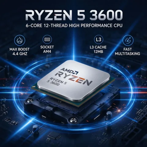 AMD Ryzen 5 3600 Desktop CPU 6-Core 12-Thread AM4 Processor for DIY PC Builds, Gaming Rig Assembly & Home Desktop Upgrades