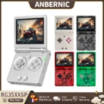 Anbernic-consola de juegos portátil RG35XXSP, Retro, con tapa, pantalla IPS de 3,5 pulgadas, Linux, 64 bits, compatible con WiFi, Bluetooth, transmisi