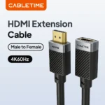 CABLETIME 4K HDMI to HDMI Extension Cable 48Gbps HDMI 2.1 Cable High Speed 4K@60Hz HDMI-compatible Cable for Switch PC Laptop TV