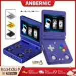 Consola de Juegos Portátil Anbernic RG34XXSP Flip, Pantalla IPS de 3.4», Linux de 64 bits, Batería de 3300mAh, Reproductor de Juegos Retro, Wifi, Con