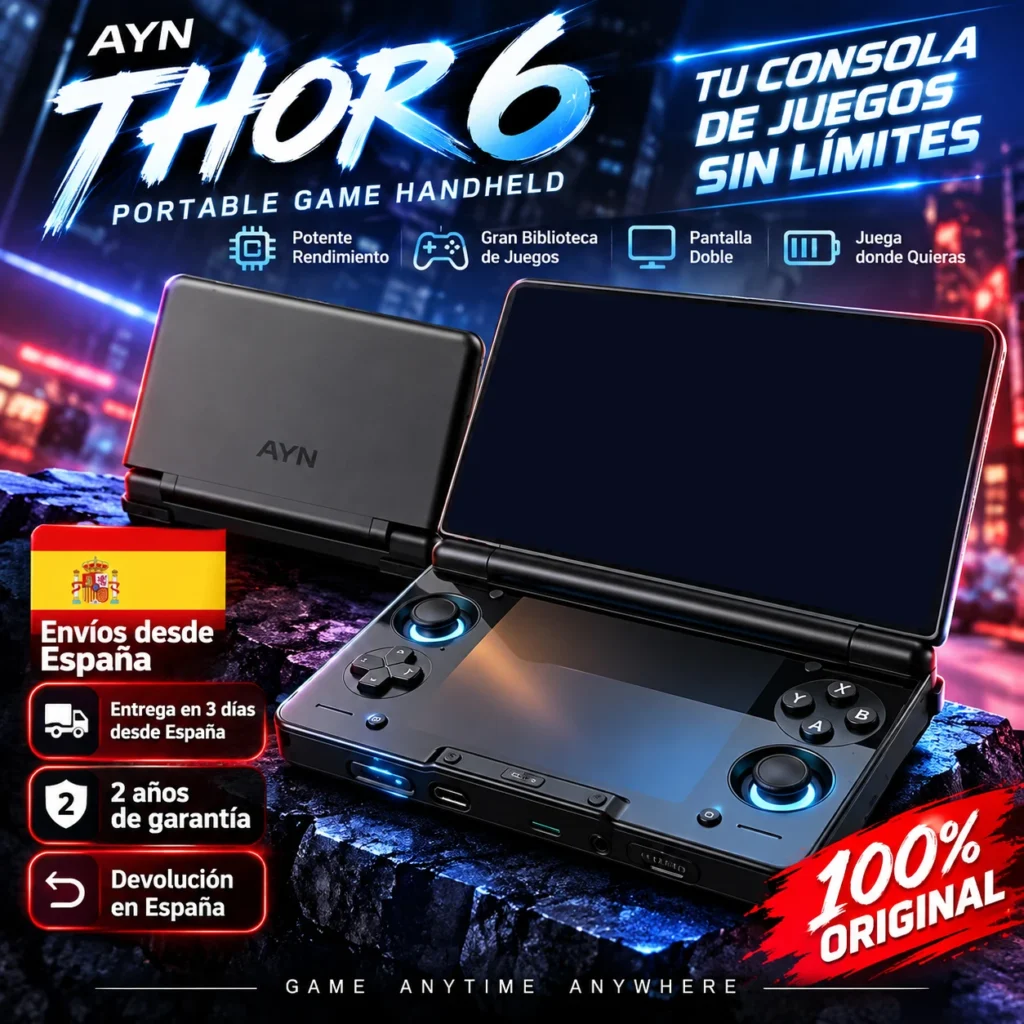 Consola de juegos portátil retro AYN Thor, pantallas táctiles OLED duales, reproductor de juegos portátil Android, dispositivo de juegos retro clásico