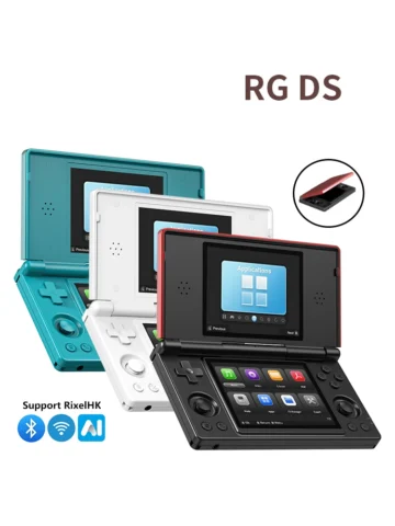 Consola de Juegos Retro Portátil Anbernic RG DS Flip con Pantalla IPS Dual de 4 Pulgadas, Sistema Operativo Dual Android/Linux, 4000 mAh, IA, Wifi, St