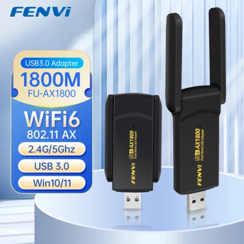 FENVI AX1800 WiFi 6 adaptador USB de doble banda 2,4G/5Ghz receptor WiFi inalámbrico USB 3,0 Dongle tarjeta de red Wi-Fi para ordenador portátil Win10