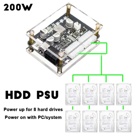 Fuente de 200W HDD SSD pico psu 12vDC-SATA Mini ordenador mini PC disco duro módulo de alimentación externa encendido con PC HTPC NAS