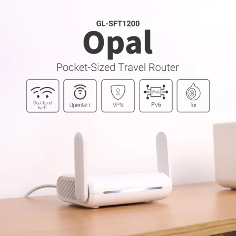 GL-SFT1200 iNet GL (Opal) WiFi de viaje seguro-Router de Internet inalámbrico AC1200 de doble banda Gigabit Ethernet