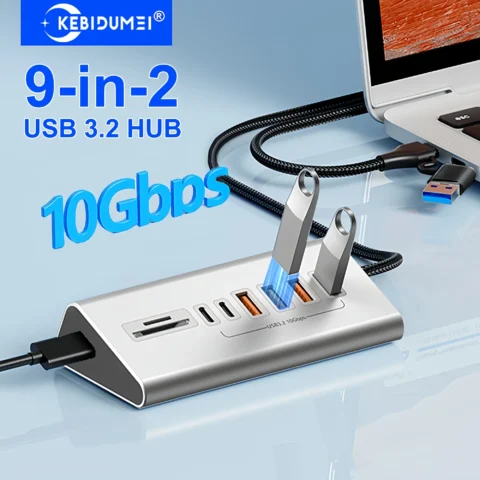 Hub USB-C · 10Gbps · 9 puertos
