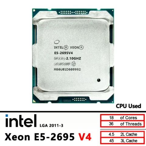 Intel Xeon E5 2695 V4 procesador de CPU 2695V4 usado 2,1 GHz 18 núcleos 45M 120W 14nm LGA 2011-3 CPU de servidor