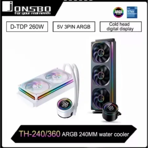 Jonsbo TH-360 240 AIO CPU refrigeración líquida radiador refrigerado por agua integrado 120MM ARGB enfriador de agua LGA1700 1851 1200 115X AM4 AM5