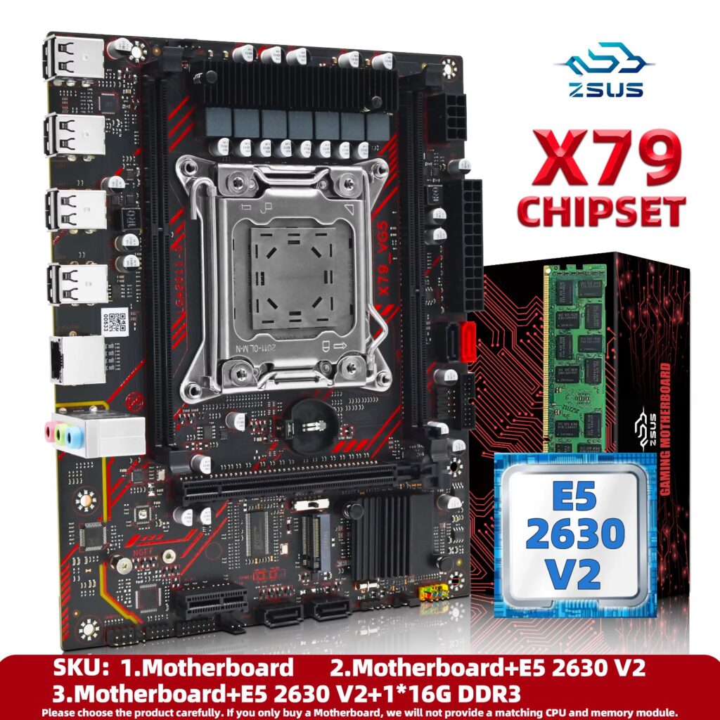 Juego de placa base ZSUS X79 con CPU Intel LGA2011 Xeon E5 2630 V2
