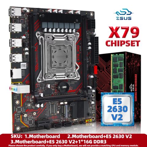 Juego de placa base ZSUS X79 con CPU Intel LGA2011 Xeon E5 2630 V2