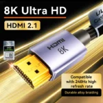 Llano 8K HDMI 2,1 Cable 8K/60Hz 4K/240Hz 2K/240Hz Ultra HD de alta velocidad 48Gbps para Monitor de ordenador portátil PC PS4 proyecto interruptor Aud
