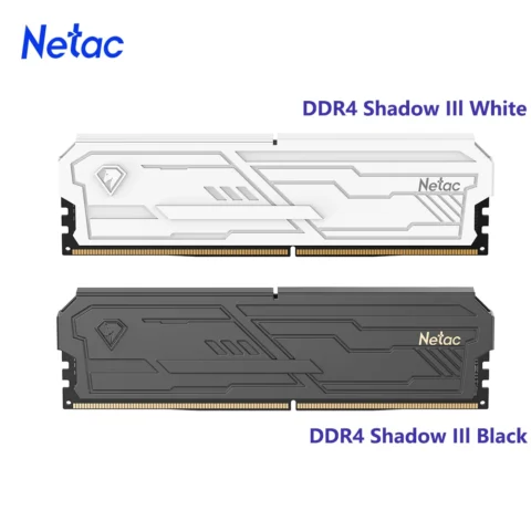 Memoria RAM Netac DDR4 Shadow Ill 3200MHz 3600MHz UDIMM DDR4 8G 16G 8Gx2 16Gx2 con Disipador de Calor de Aluminio Compatible con XMP2.0 para Escritori