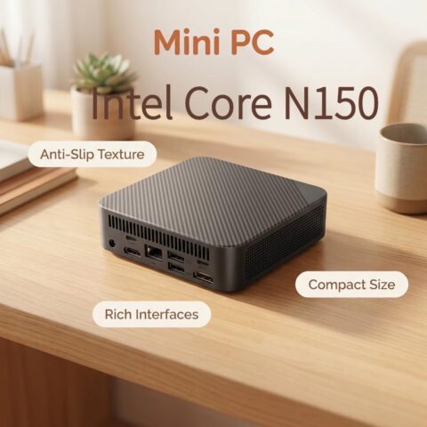 Mini PC Portátil Intel Core N150, 16GB DDR4, SSD M.2 NVMe, Triple 4K,