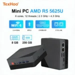 Mini PC Texhoo AMD Ryzen5 5625U 7530U R7-4800H DDR4 16G 2666MHz 512G SSD PCIe3.0 WIFI6 BT5.2 4.3GHz Computadora de Escritorio PC de Oficina