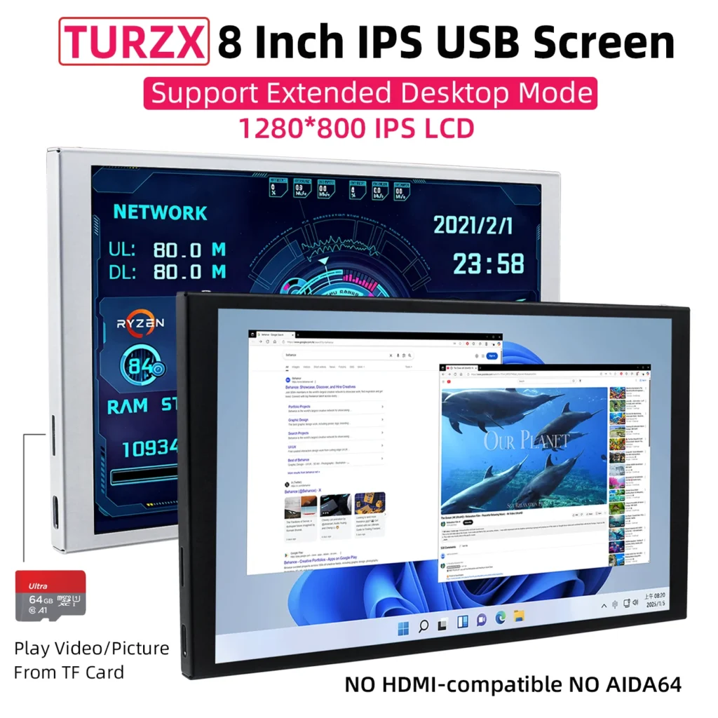 Monitor para ordenador · 8 pulgadas