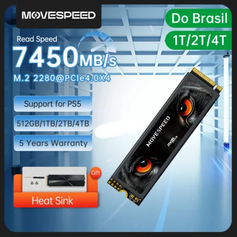 MOVESPEED 7450 MB/s SSD NVMe M.2 2280 4TB 2TB 1TB disco duro interno de estado sólido M2 PCIe 4,0×4 2280 unidad SSD para PS5 portátil PC