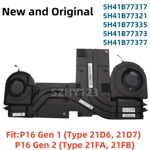 Nuevo disipador de calor Original Dis CPU ventilador de refrigeración para Lenovo ThinkPad P16 Gen 1 y Gen2 portátil 5H41B77373 5H41B77317 5H41B77321