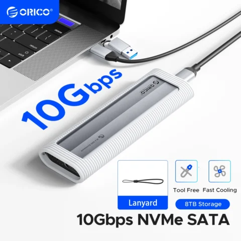 ORICO M.2 NVMe SATA SSD caja USB externo sin herramientas 10Gbps M.2 NVMe a adaptador USB compatible con UASP para PCIe NVMe y SATA SSD