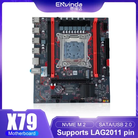 Placa base ENVINDA X79 VG6 LGA 2011 USB2.0 SATA3 compatible con memoria REG ECC y procesador Xeon E5 4DDR3 PCI-E NVME M.2