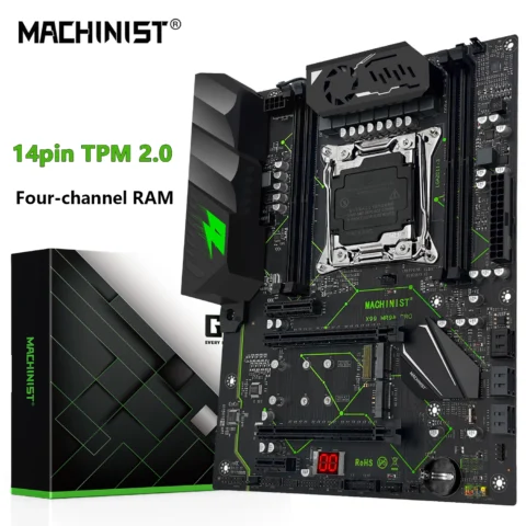 Placa Base MACHINIST X99 MR9A PRO Compatible con Interfaz TPM2.0, LGA 2011-3, CPU Xeon E5 V3 V4, RAM DDR4 de Cuatro Canales, NVME M.2 *2 ATX